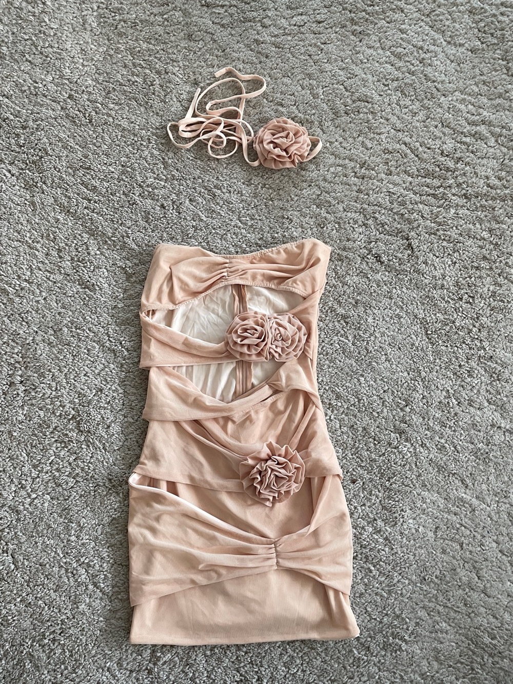 Blush Pink Cutout Mini Dress